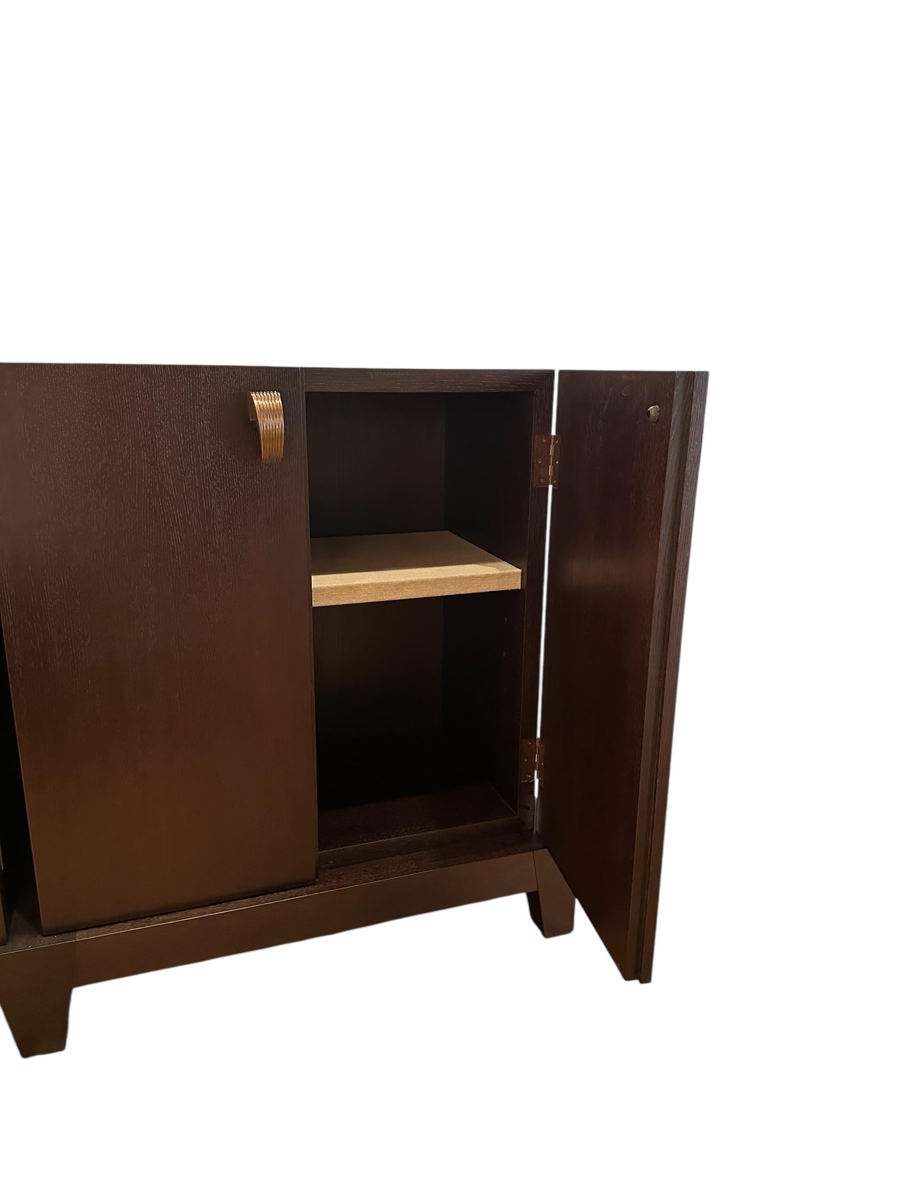 Amarcord Credenza by Promemoria, Wooden Modular Cabinet with Bronze handles In Good Condition For Sale In Chicago, IL