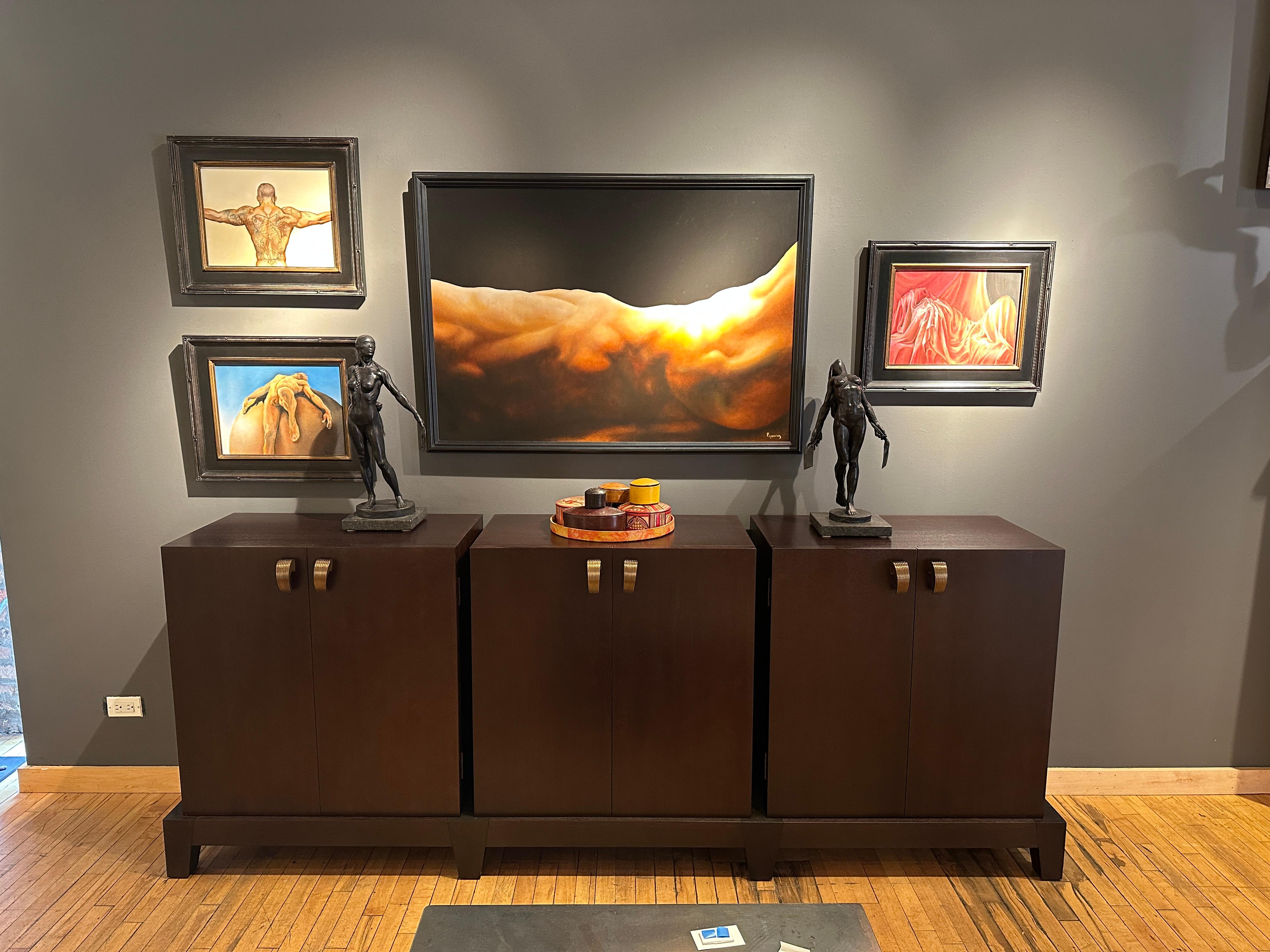 Amarcord Credenza by Promemoria, Wooden Modular Cabinet with Bronze handles For Sale 2