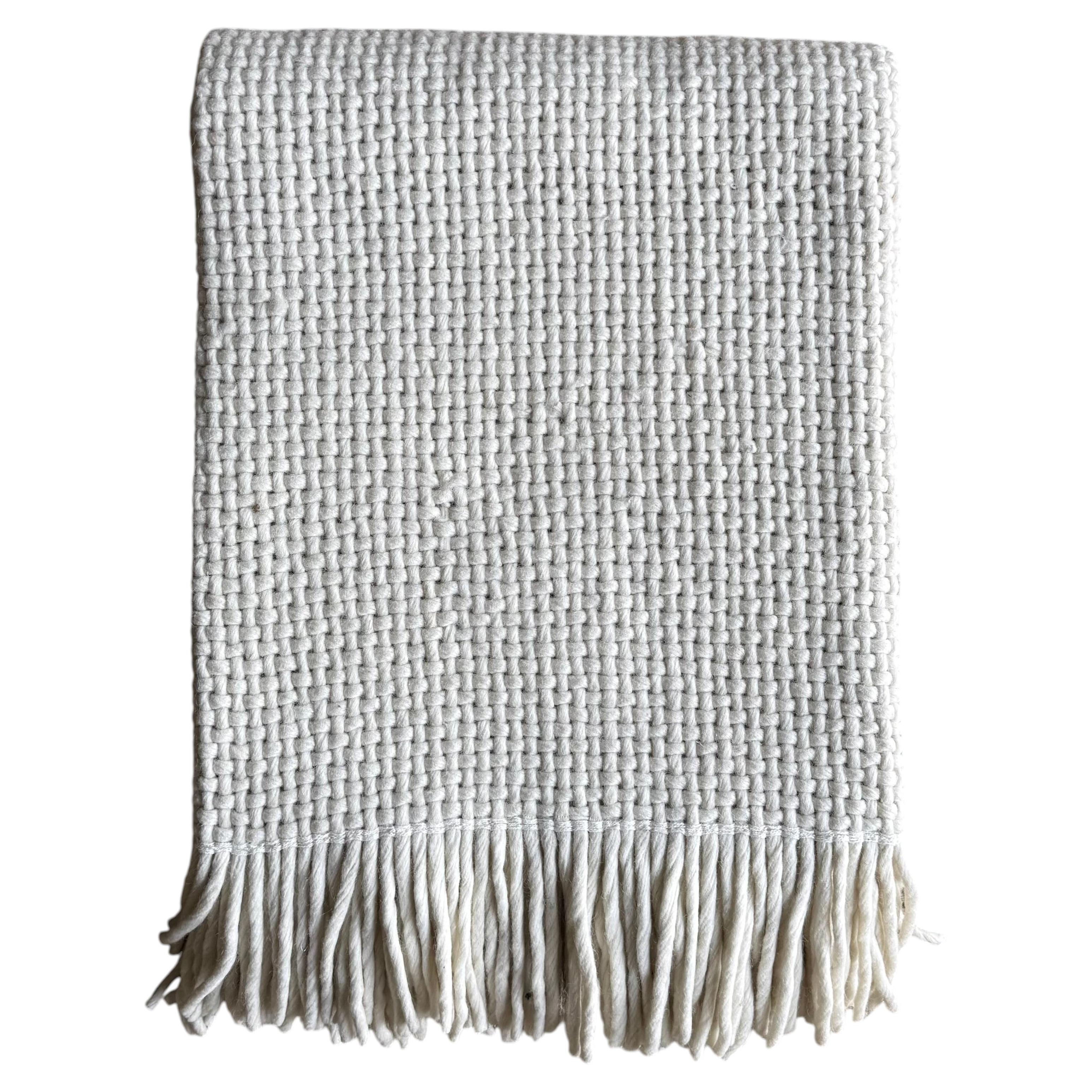 Amari Wool Bed Scarf Throw - Off White