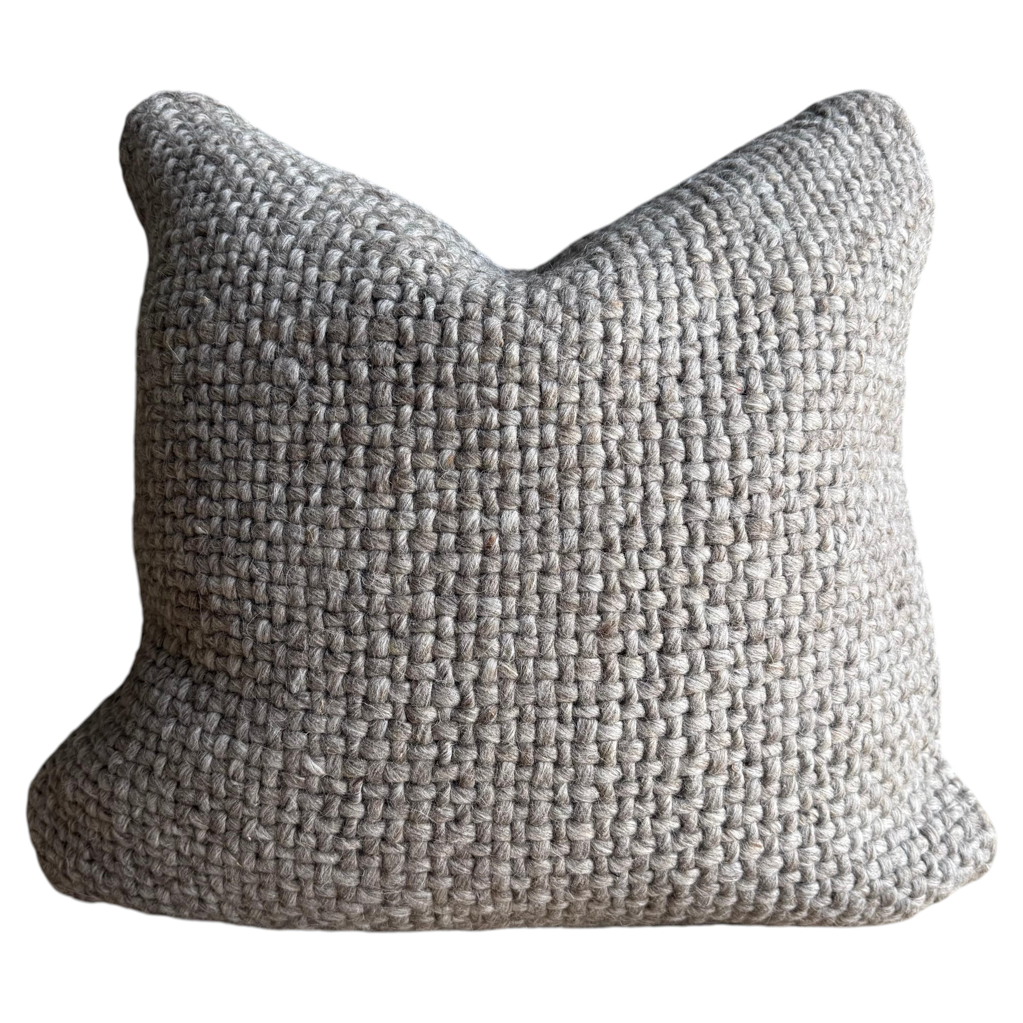 Amari Wool Pillow - Dark Grey