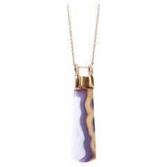 AMARIS-Anhänger, Achattropfen-Anhänger (5,5 cm), 18k Roségold mit Diamant-Haken