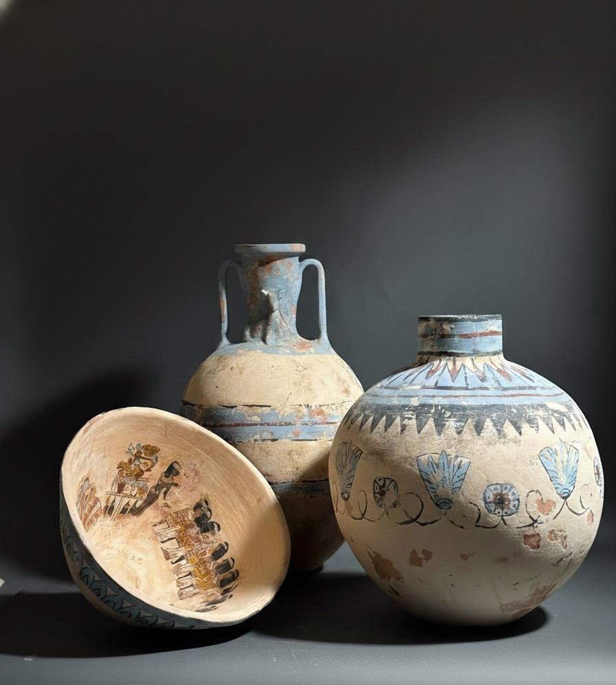 Argilla Vaso d'acqua di Amarna Lotus in vendita