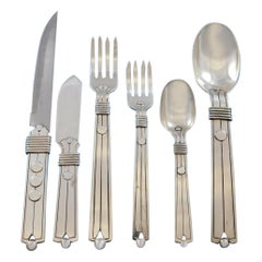 Amarres Disco by William Spratling Mexico Sterling Silver Flatware Set 26 Pieces