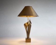 "Amaryllis" bronze table lamp by Chrystiane Charles, Ed. Maison Charles 1970