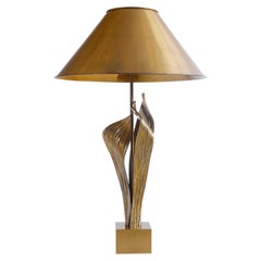"Amaryllis" bronze table lamp by Chrystiane Charles, Ed. Maison Charles 1970