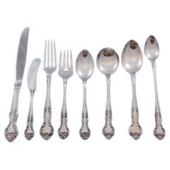 Used Amaryllis by Manchester Sterling Silver Flatware Service Set 60 Pieces
