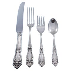 Juego de Cubiertos de Plata de Ley Amaryllis by Reed & Barton 8 Servicio Cena 35 piezas