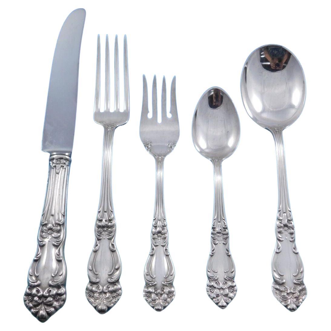 Amaryllis by Reed & Barton Sterling Silver Flatware Set 8 Service 43 pcs Dinner For Sale