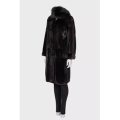 Amato Luxurious Brown Mink Fur Coat - Size S/IT 40