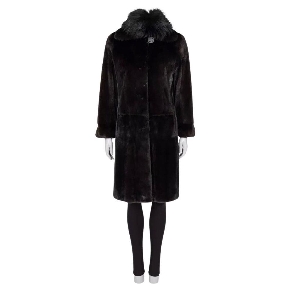 Amato Luxurious Brown Mink Fur Coat - Size S/IT 40 For Sale