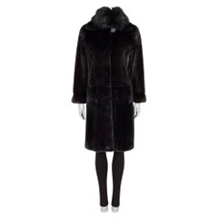 Amato Luxurious Brown Mink Fur Coat - Size S/IT 40