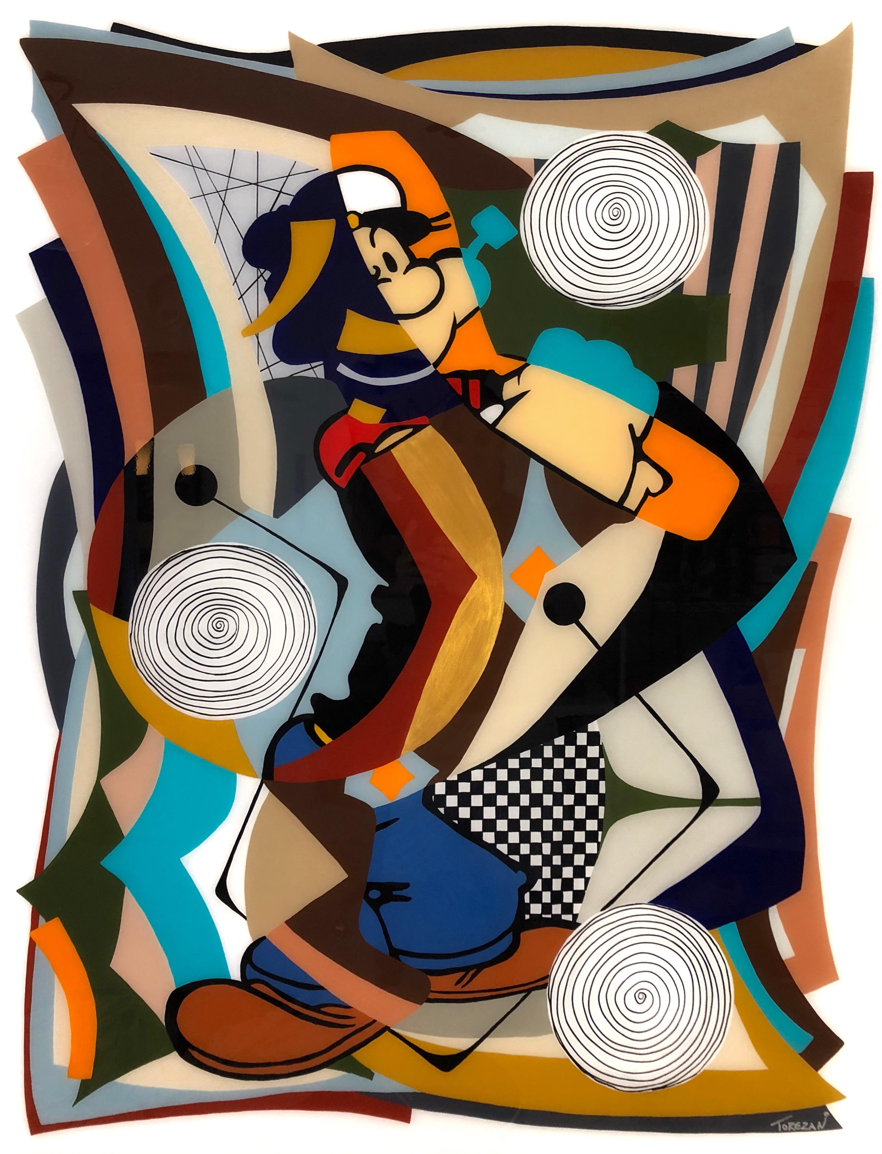 Amauri Torezan
Sailing to Utopia - Popeye
Acrylic and resin on wood panel
48" x 36"
  Torezan is a contemporary artist living in South Florida in the United States. Inspired by modernist abstractions and the modern lifestyle in the Mid-20th century,