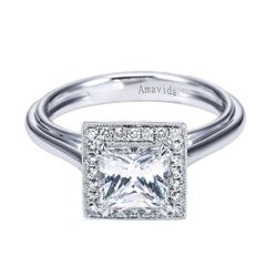 Amavida Platinum Engagement Mounting with Princess Top