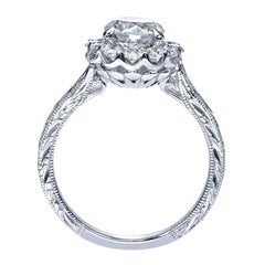 Amavida Platinum Engagement Mounting with Round Halo