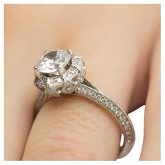 Used Amavida Platinum Engagement Ring with Duchess Halo
