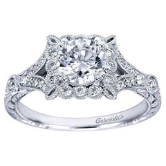 Amavida Platinum Square Halo Engagement Mounting