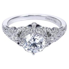   Amavida Platinum Vintage Inspired Engagement Mounting