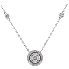 Amazing 0.57 Carat Marquise Diamond Pendant Necklace 18 Karat White Gold GVS