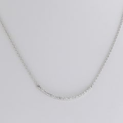 0.64 Carats GVS Round Diamond Pendant Necklace 18K White Gold Crescent Moon