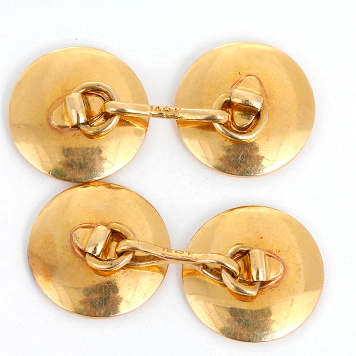 Amazing 14k Yellow Gold Cufflinks - These amazing 14k yellow gold cufflinks measure apx. 14mm in diameter. Total weight is 5.3 grams.