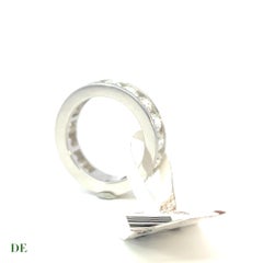 Eternity-Ring, erstaunlich 14k Weißgold Chanel Set Style 3,39 Karat Diamant