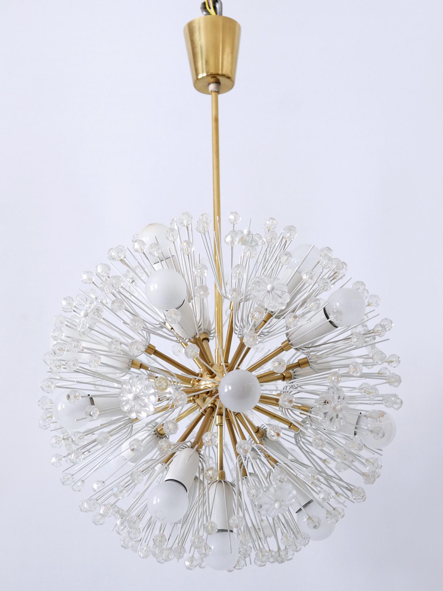 Erstaunlicher 17-Lights Kronleuchter Dandelion von Emil Stejnar für Rupert Nikoll 1950s im Angebot 3