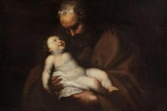 Amazing 17th Century Italian School "Saint Joseph and the Child"