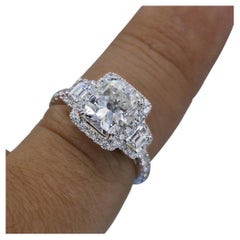 Used Amazing 18k White Gold Engagement Ring with 4.21ct. Diamonds