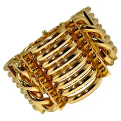 Erstaunliche Retro-Periode aus 18 Karat Gelbgold 1  1/2 Zoll breites Armband