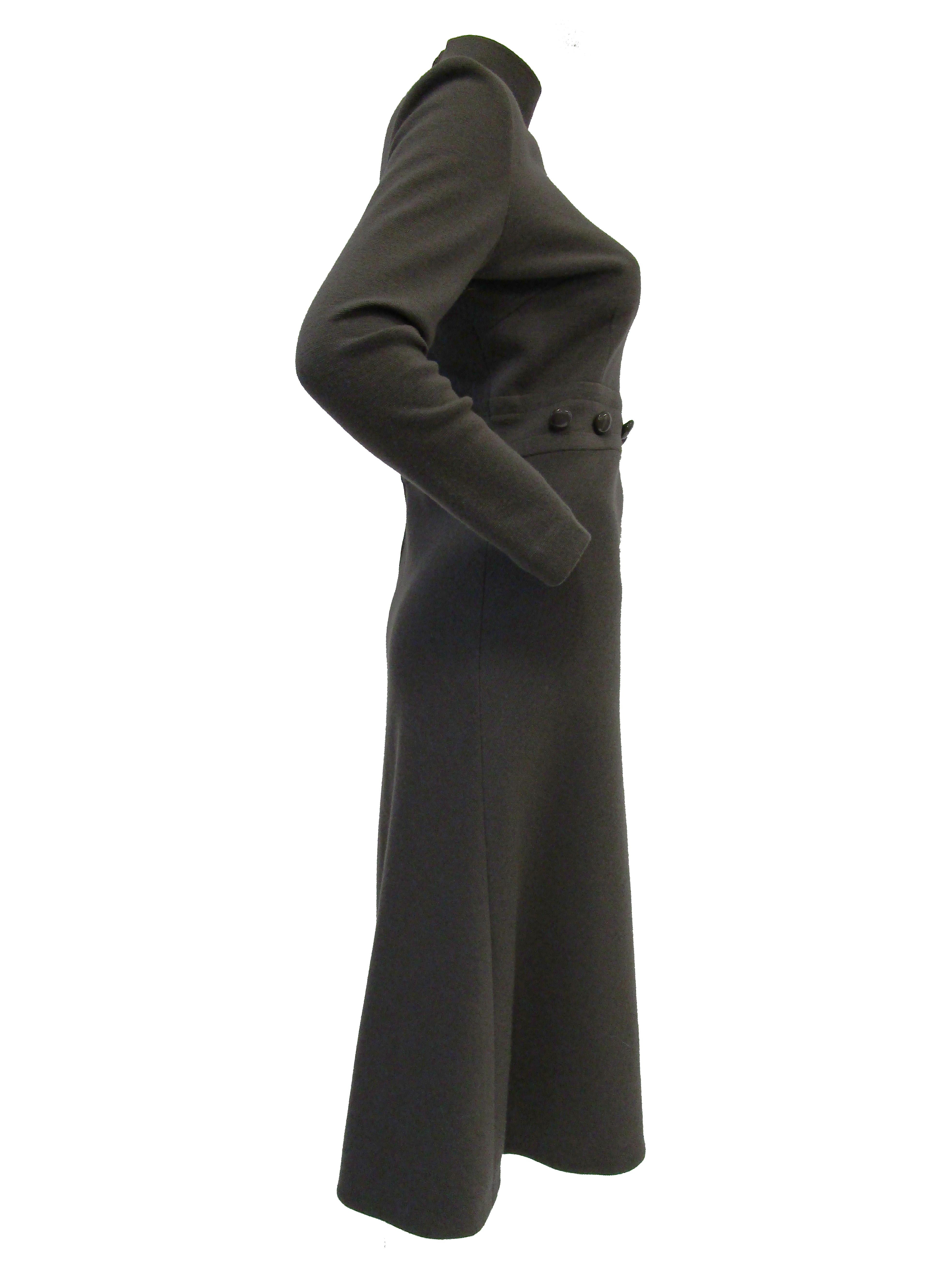 Black Amazing 1960s Cisa of Italy Grey Mod Dress & Cape Ensemble  For Sale