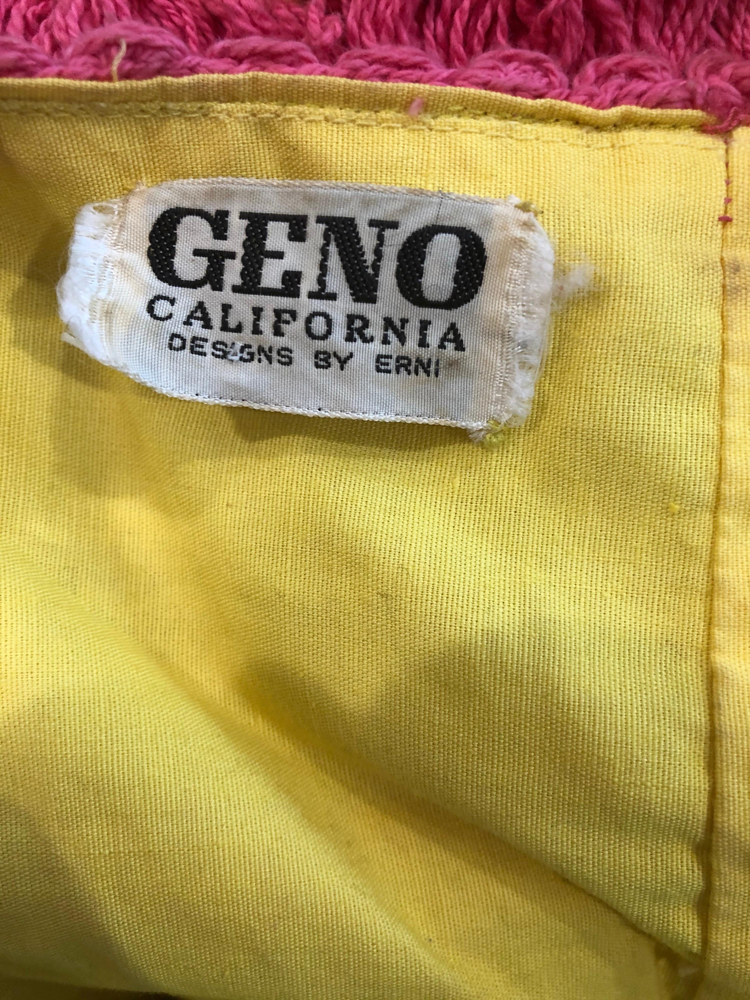 Amazing 1960s Gene Ostrow Fringed Vintage 60s Mod Rainbow Trapeze Crop Top 9