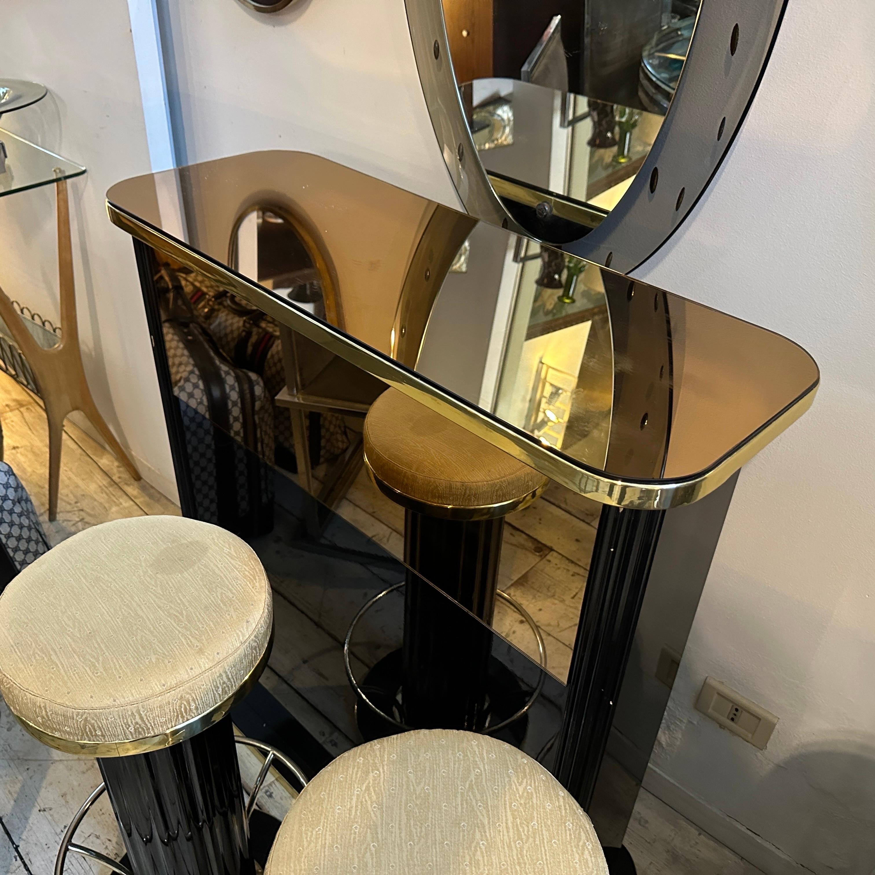 20th Century Amazing 1960s Mid-Century Modern Italian Bar Cabinet and Stools