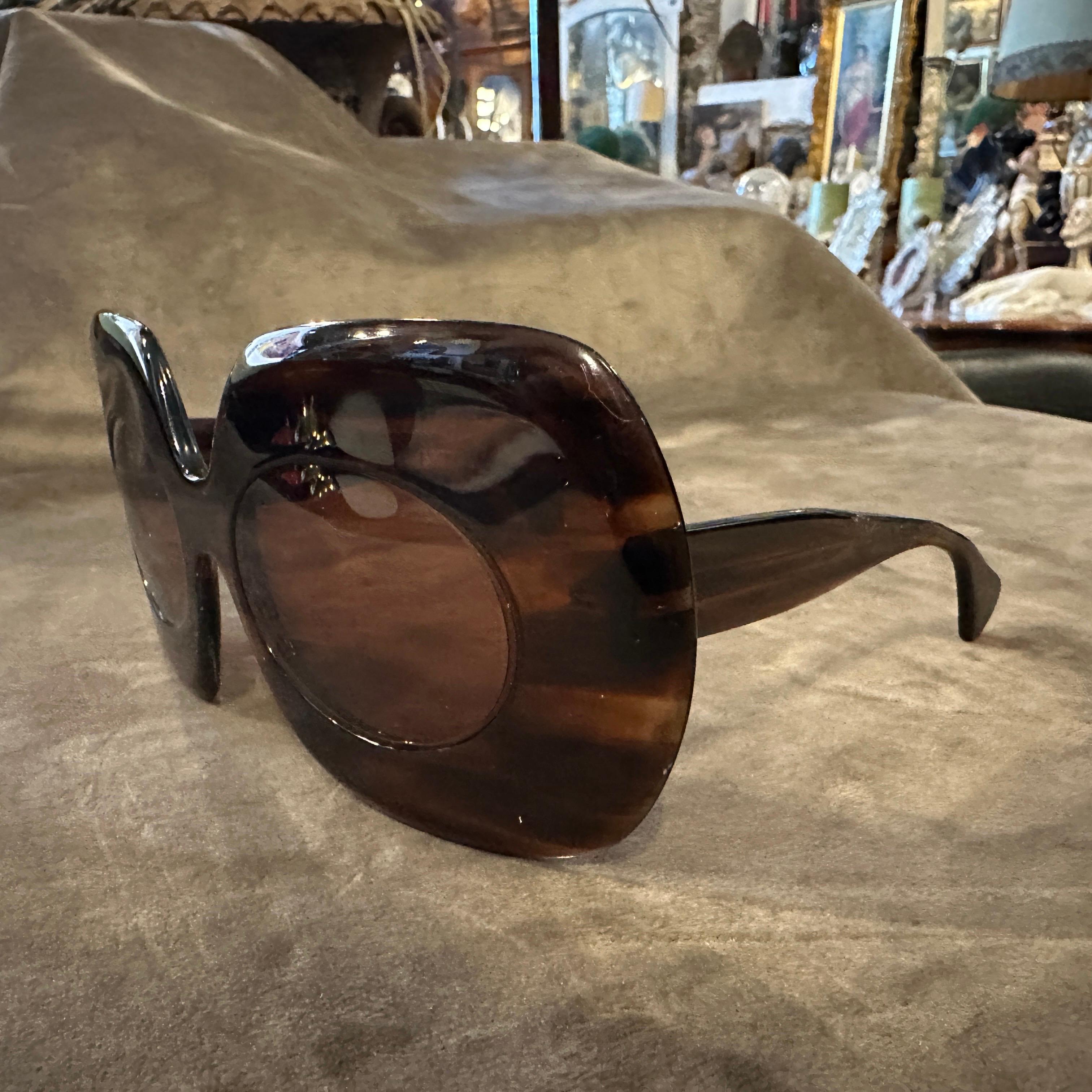 Amazing 1960s Oversized Tortoiseshell French Sunglasses by Shysseidon For Sale 5