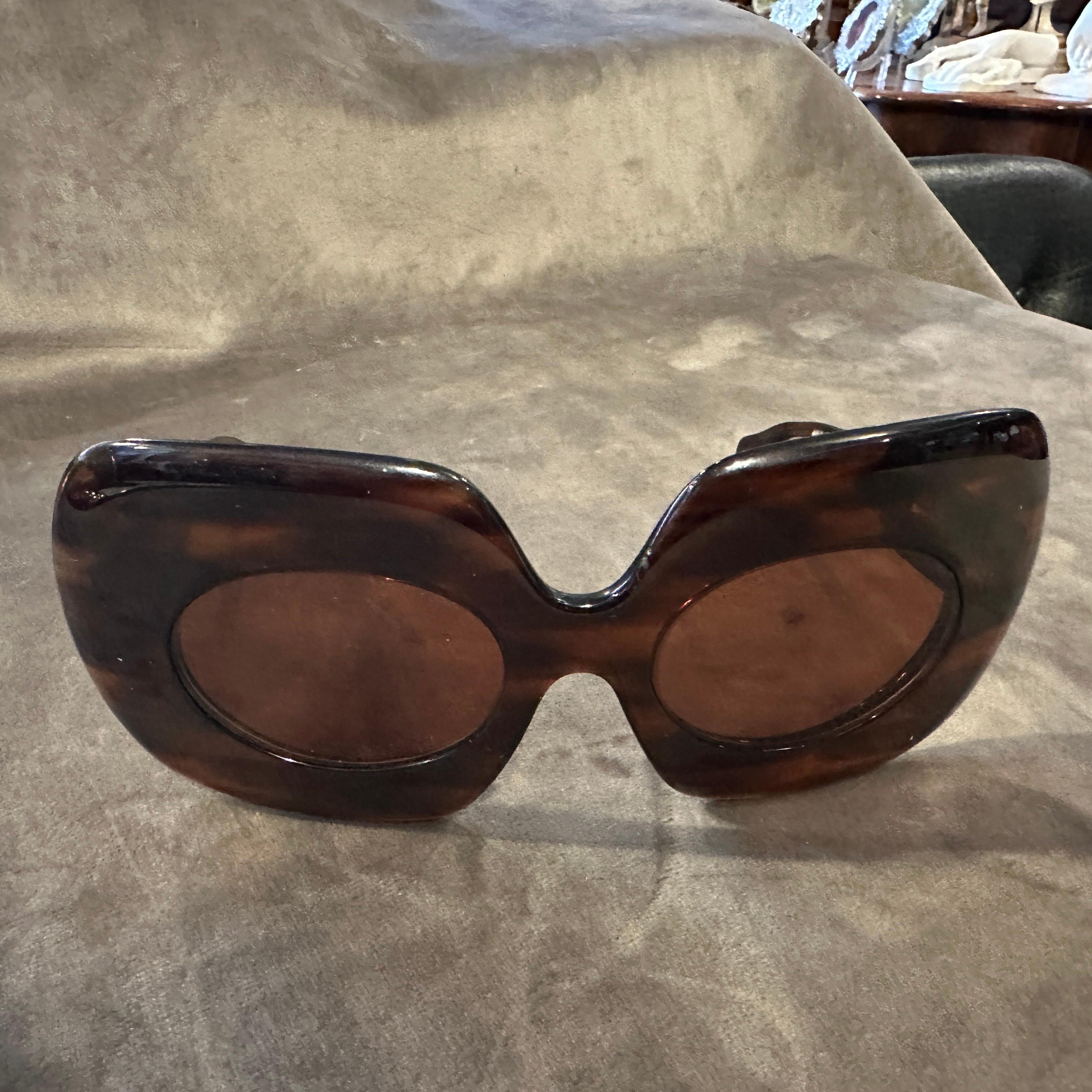 Amazing 1960s Oversized Tortoiseshell French Sunglasses by Shysseidon For Sale 4