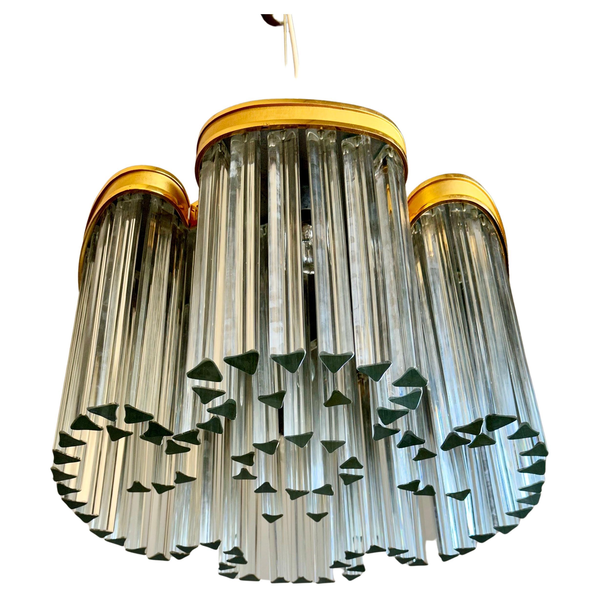 Amazing 1970s Italian Modern Pia Guidetti Crippa, Lumi Clear Glass Chandelier