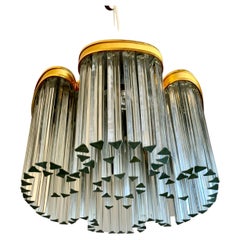 Amazing 1970s Italian Modern Pia Guidetti Crippa, Lumi Clear Glass Chandelier