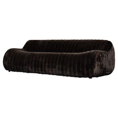 Amazing 1970's Italian Sofa in Original Vintage Faux Fur, Italy, circa 1970