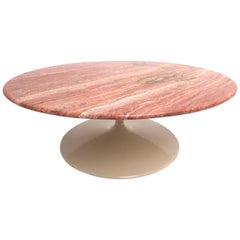 Amazing 1970s Natural Red "Agate Stone Marble Coffee Table Knoll Artifort Style