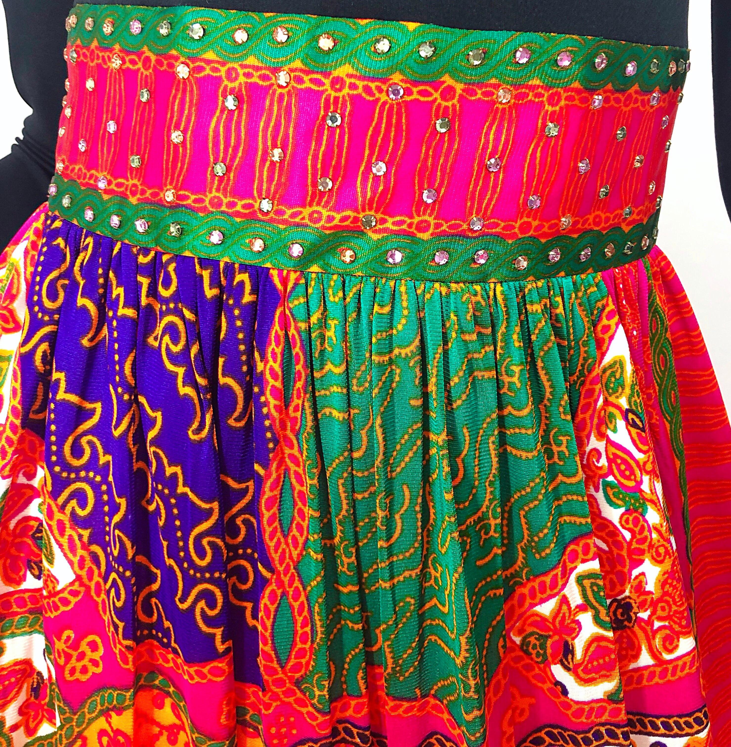 multicolor rhinestone dress