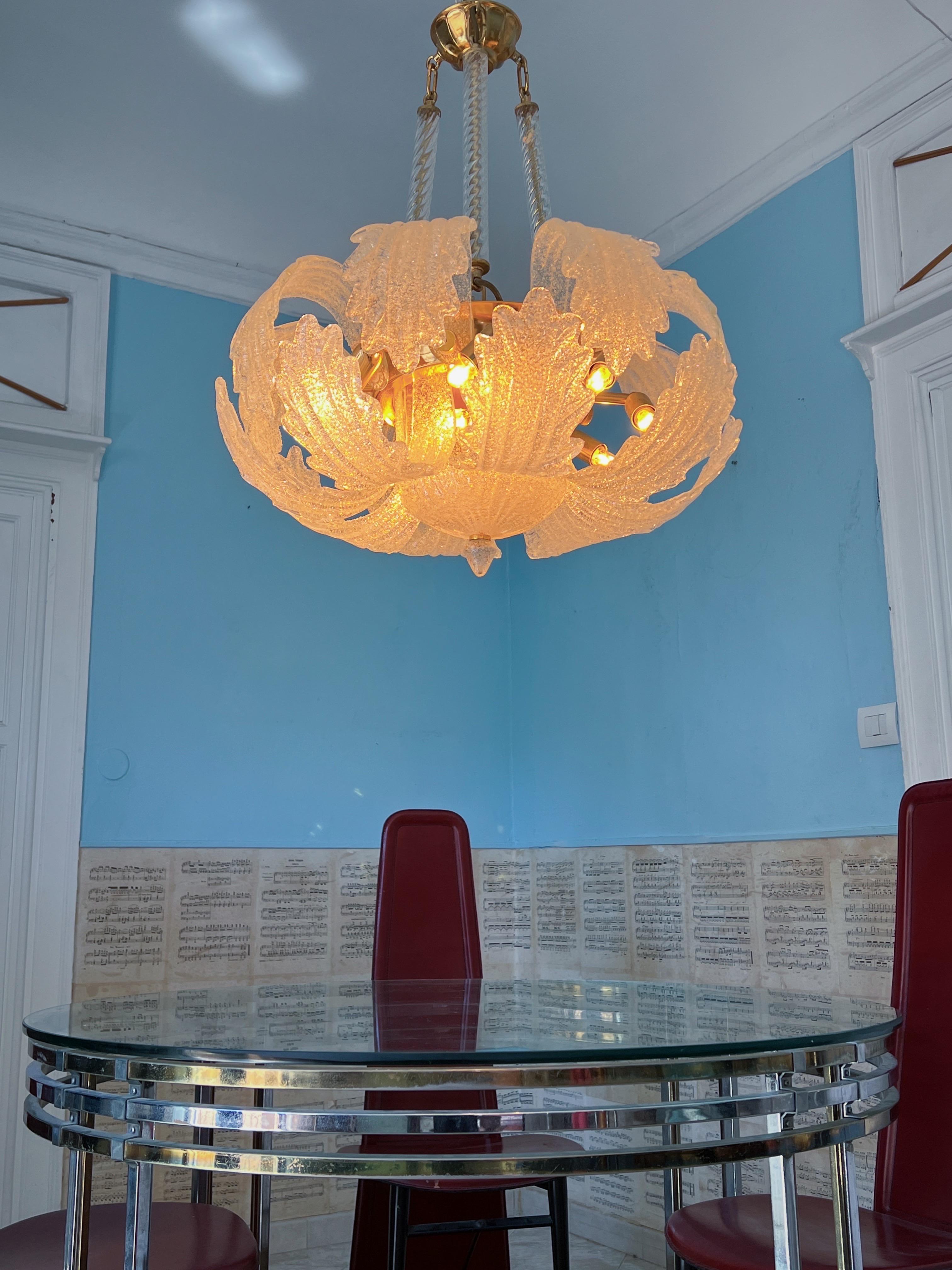 Amazing 1980s Murano Glass Chandelier by Barovier & Toso For Sale 3