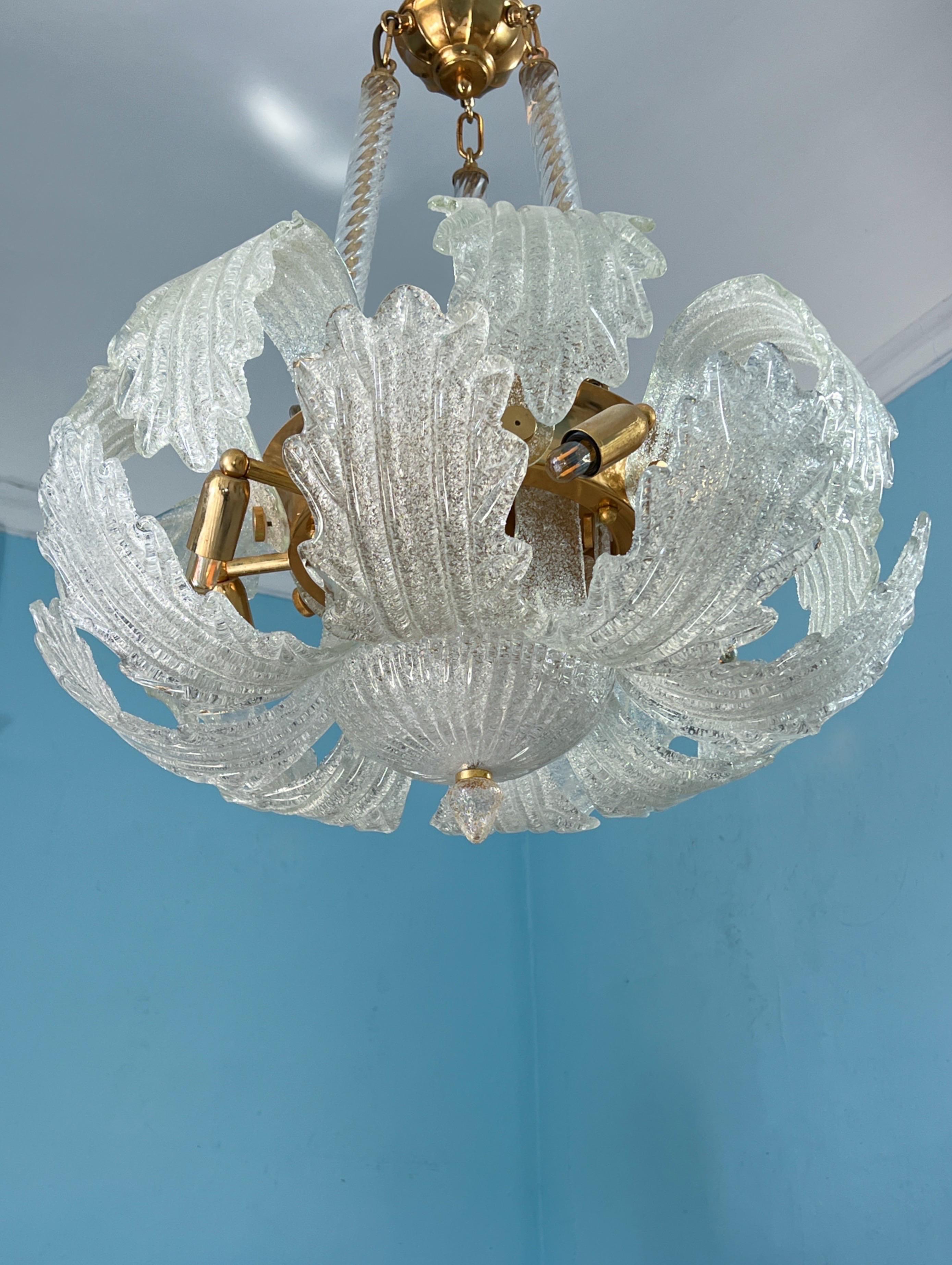 Amazing 1980s Murano Glass Chandelier by Barovier & Toso For Sale 4