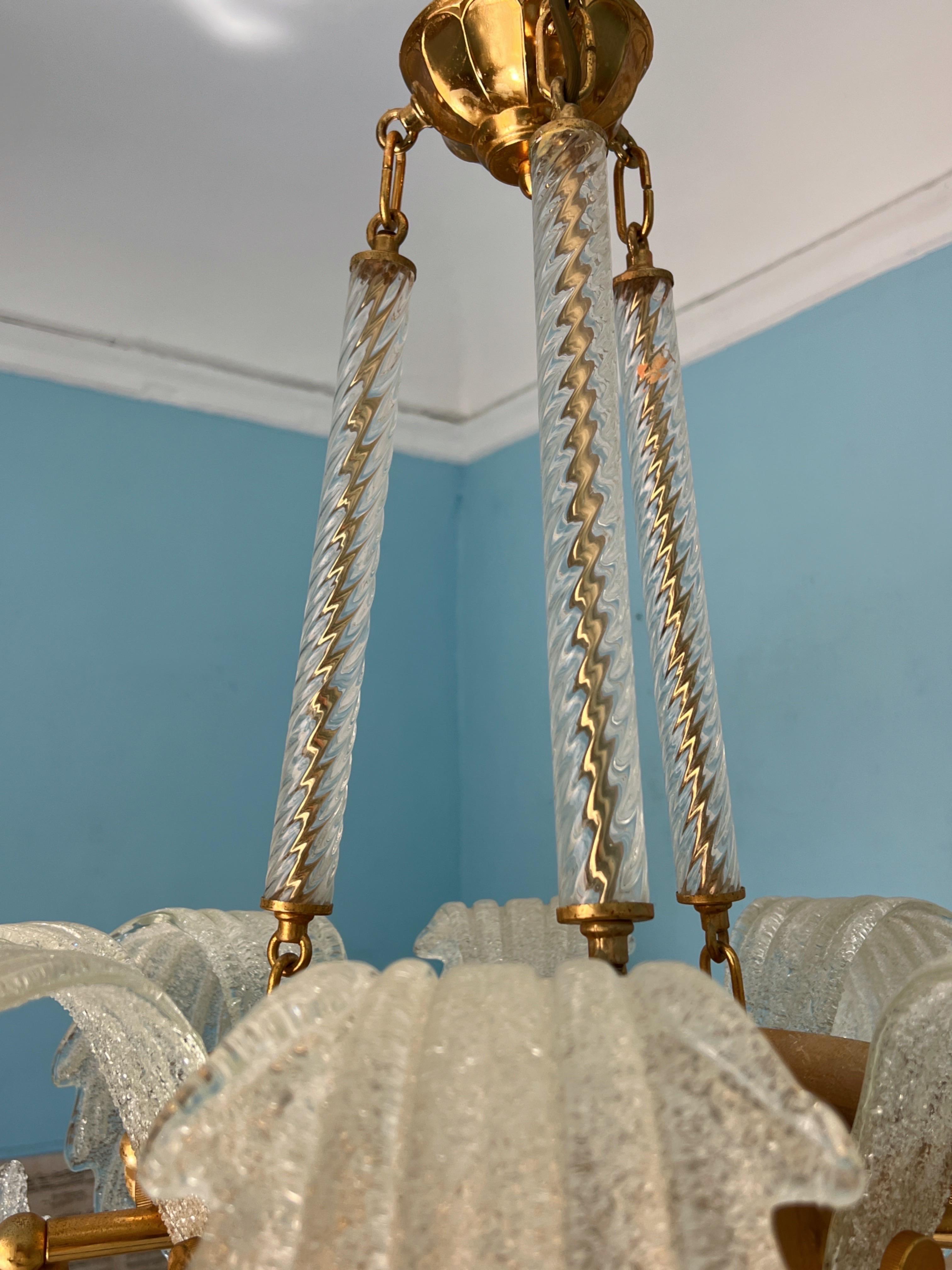 Amazing 1980s Murano Glass Chandelier by Barovier & Toso For Sale 5