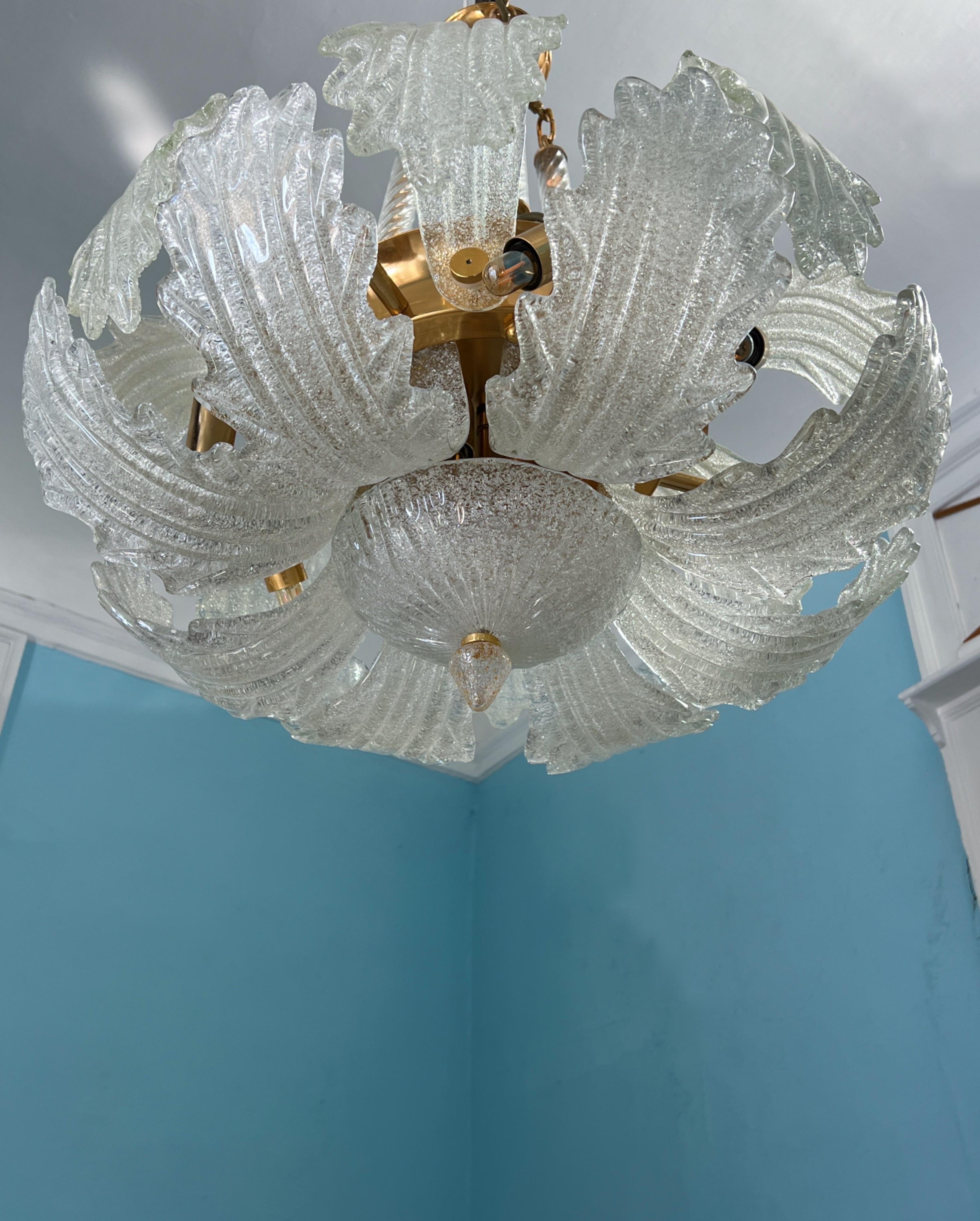 Amazing 1980s Murano Glass Chandelier by Barovier & Toso For Sale 6