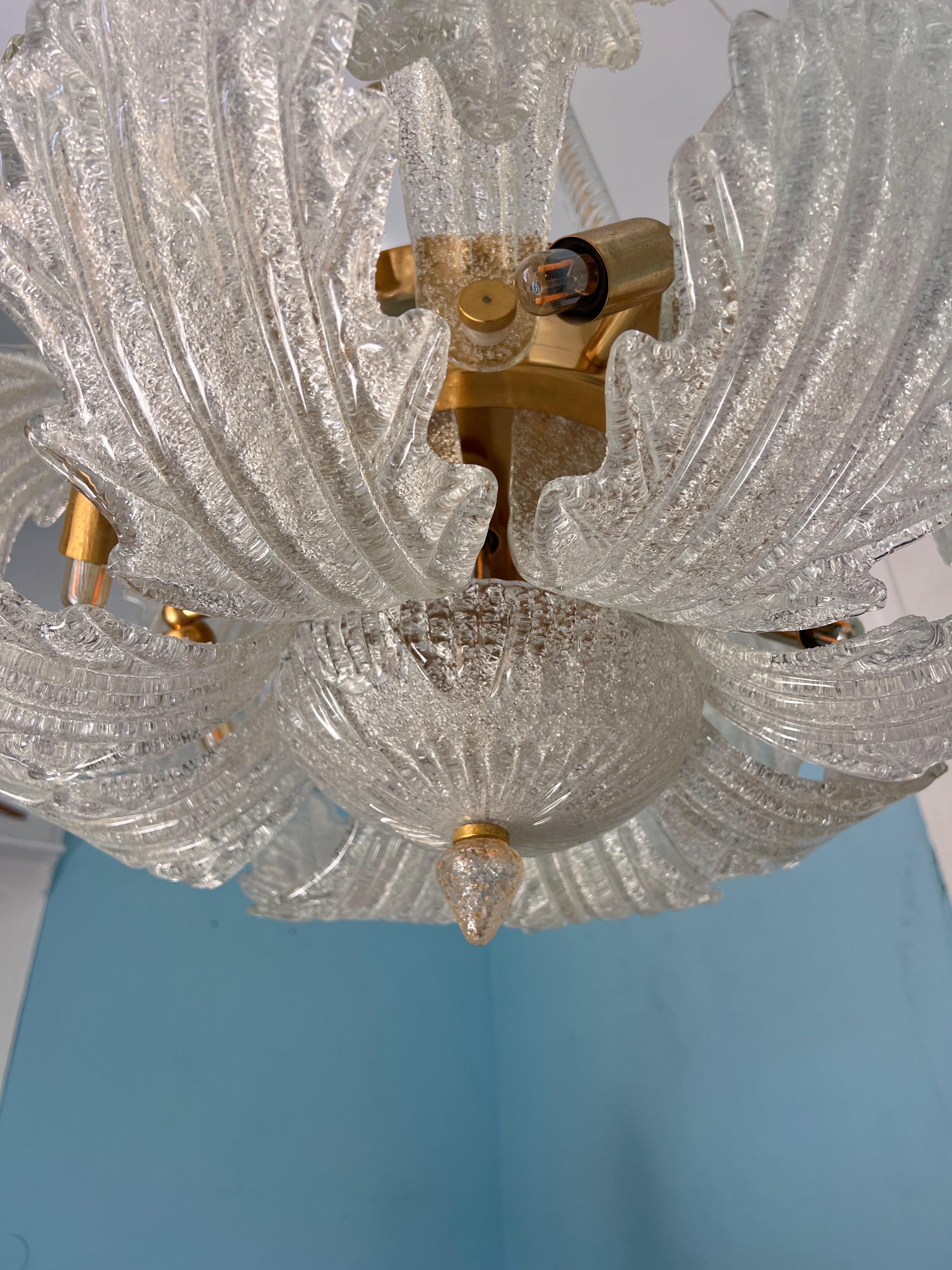 Amazing 1980s Murano Glass Chandelier by Barovier & Toso For Sale 7