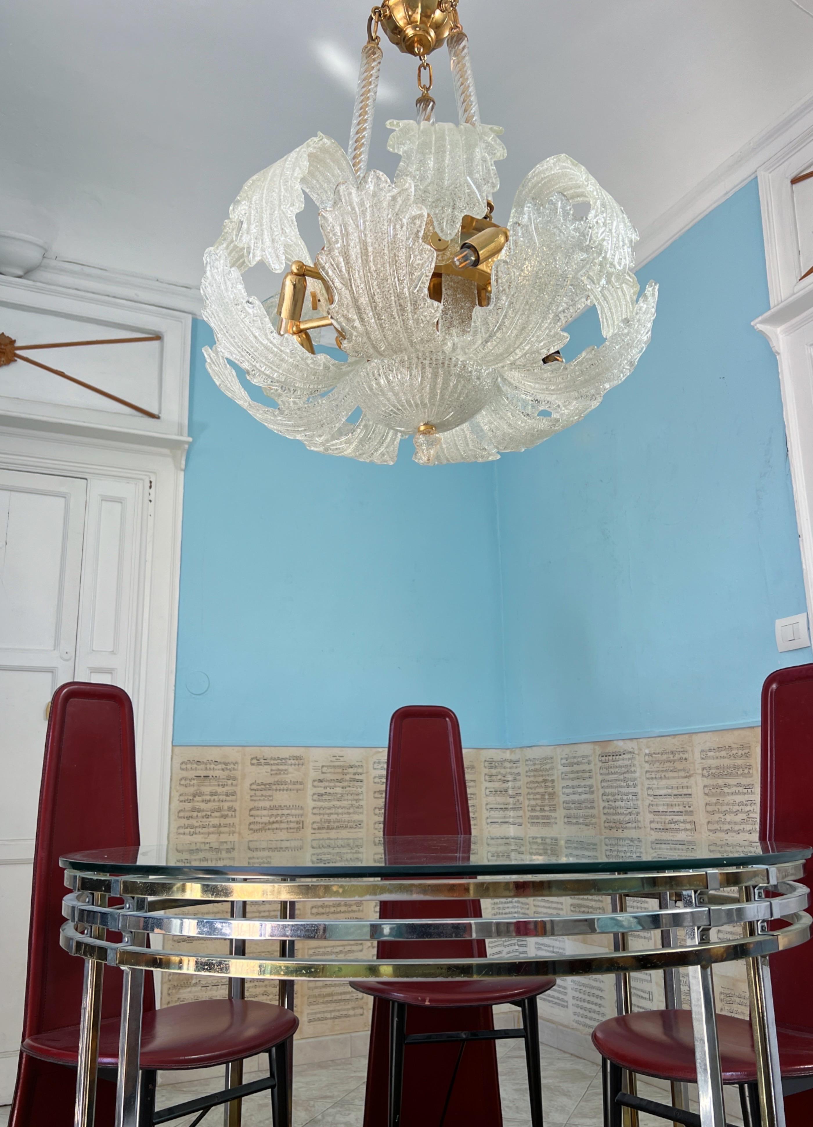 Amazing 1980s Murano Glass Chandelier by Barovier & Toso For Sale 8