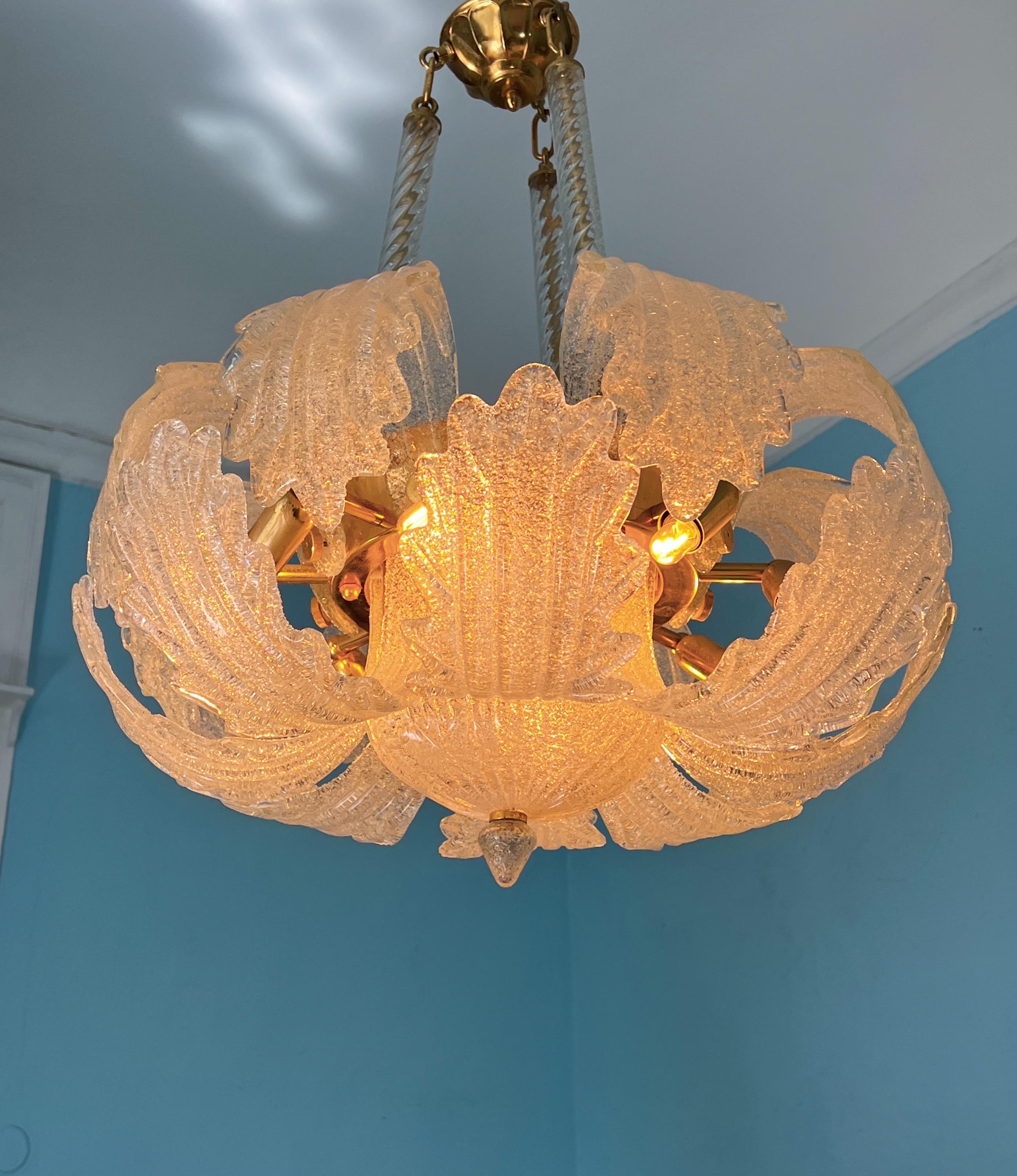 Amazing 1980s Murano Glass Chandelier by Barovier & Toso For Sale 10