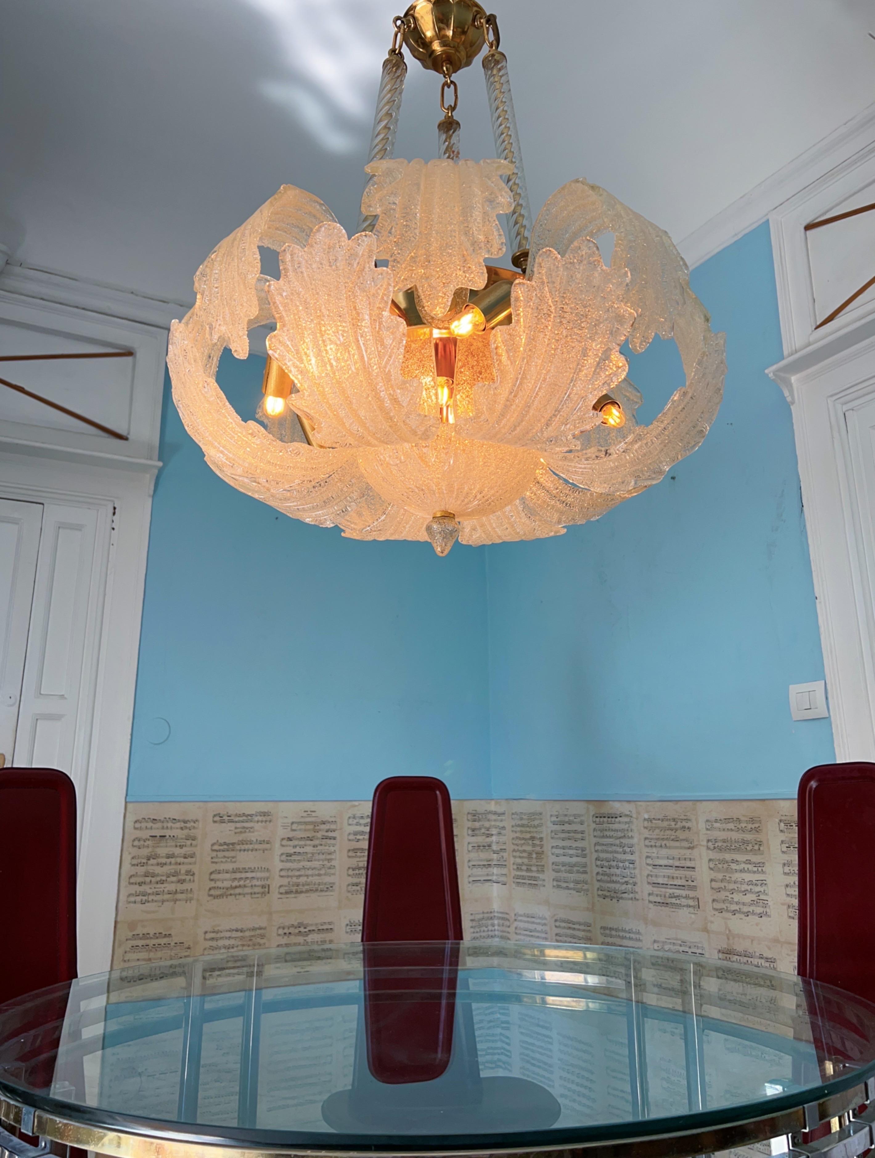 Amazing 1980s Murano Glass Chandelier by Barovier & Toso For Sale 11