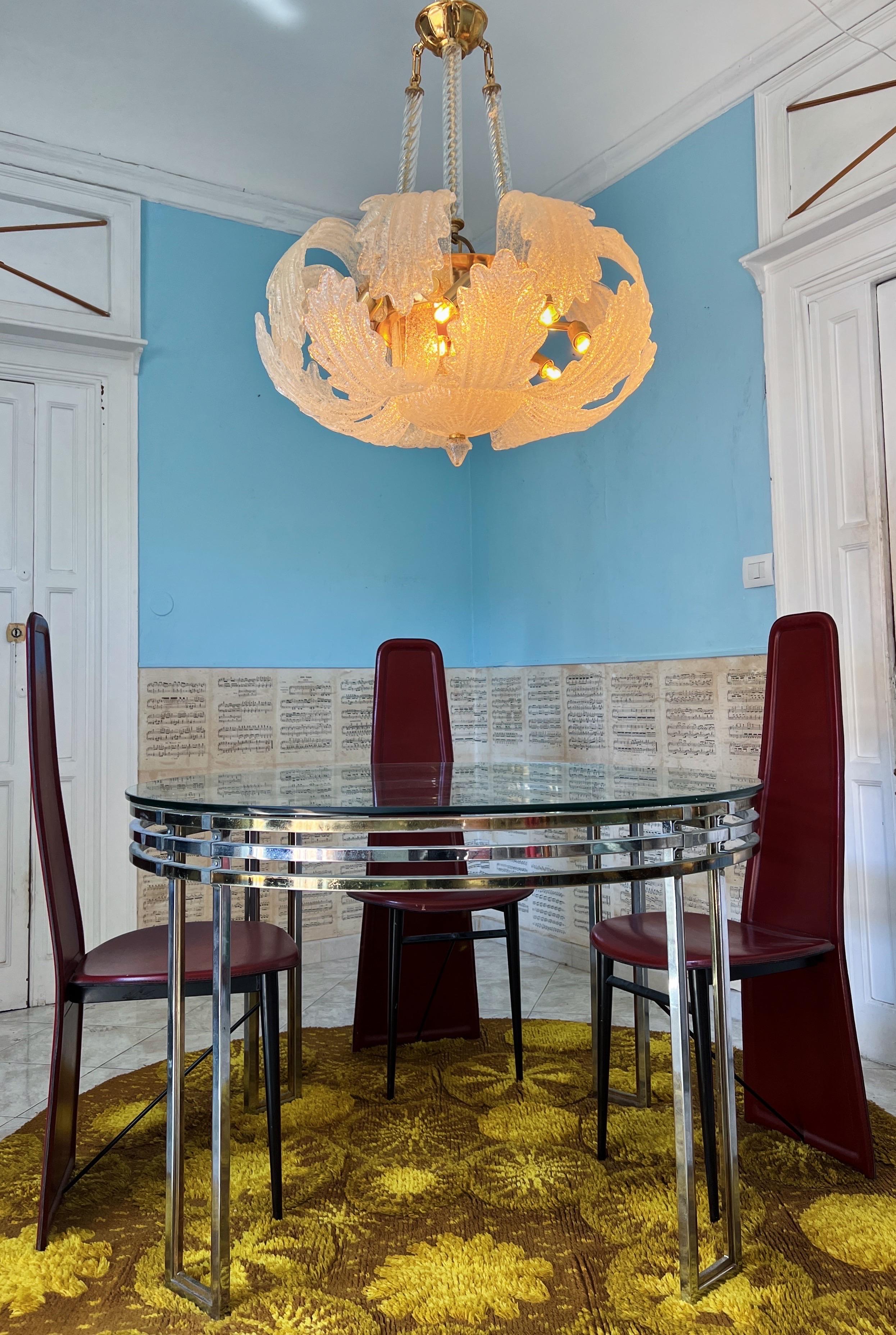 Mid-Century Modern Amazing 1980s Murano Glass Chandelier by Barovier & Toso For Sale
