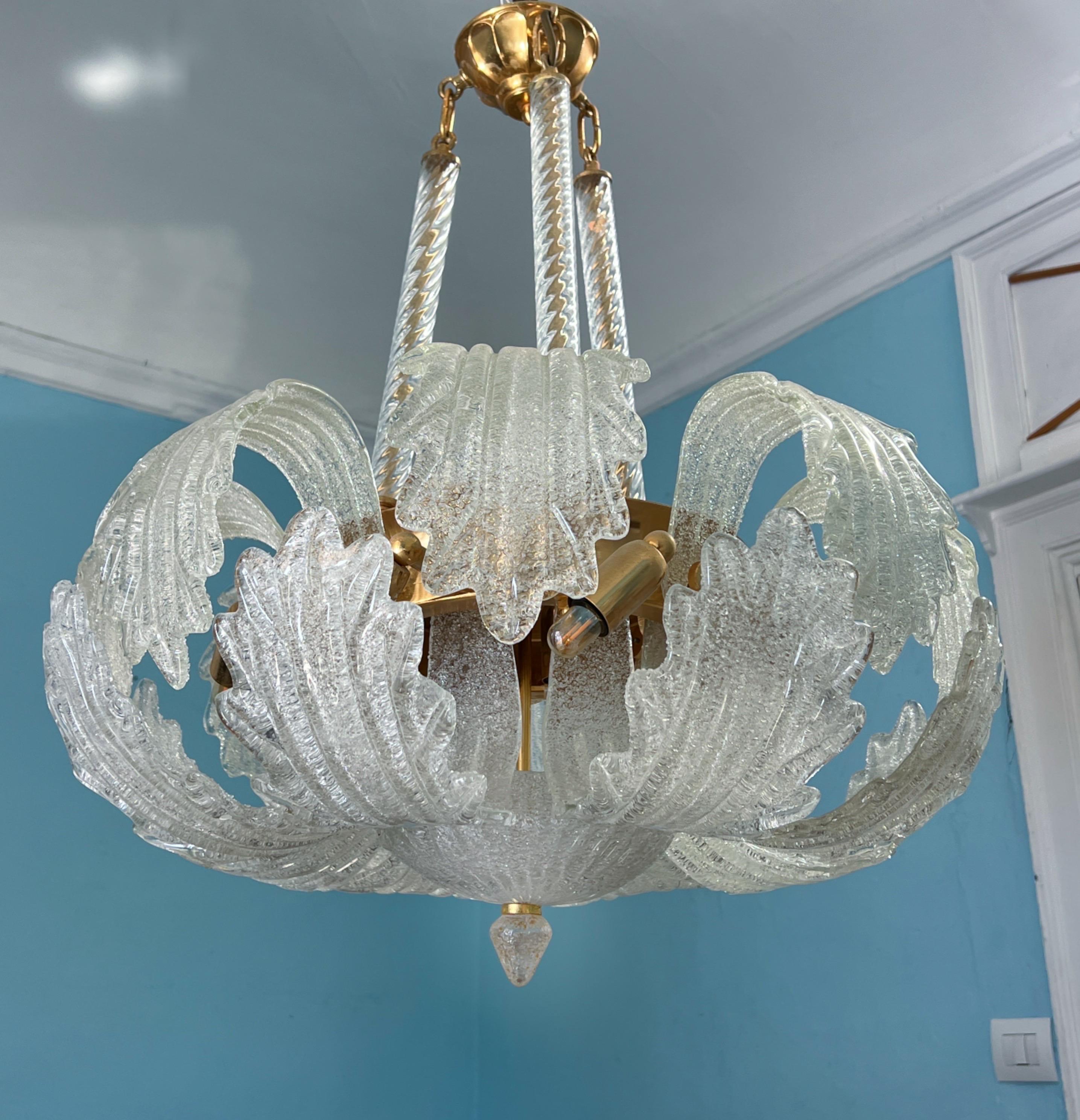 Amazing 1980s Murano Glass Chandelier by Barovier & Toso In Good Condition For Sale In Palermo, PA