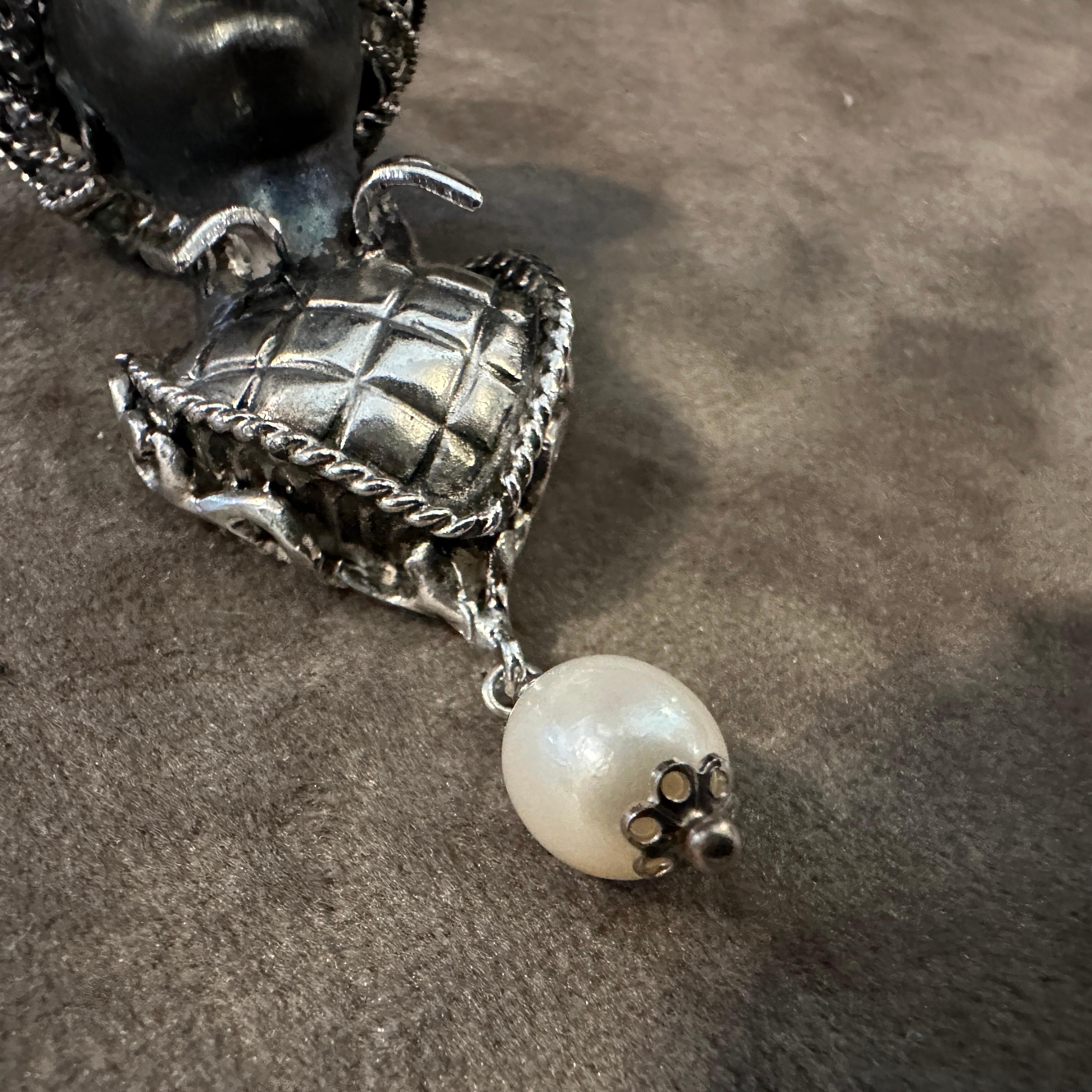 Amazing 1990s Sterling Silber und Edelsteine Italienisch Anhänger im Zustand „Neu“ im Angebot in Aci Castello, IT